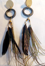 Load image into Gallery viewer, Handmade feather tassel earrings Kargo Fresh
