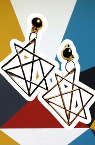 Handmade geometric metal clip on earrings Kargo Fresh
