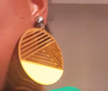 Load image into Gallery viewer, Handmade geometric wood Clip On Earrings Kargo Fresh
