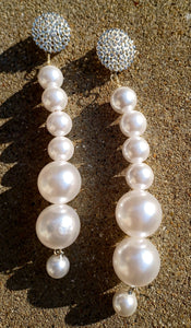 Handmade giant faux pearl clip on earrings Kargo Fresh