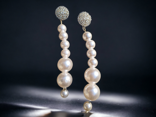 Handmade giant faux pearl clip on earrings Kargo Fresh