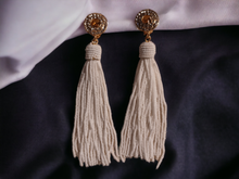 Load image into Gallery viewer, Handmade glass bead tassel clip on earrings Kargo Fresh
