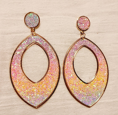 Handmade glitter clip on hoop earrings Kargo Fresh