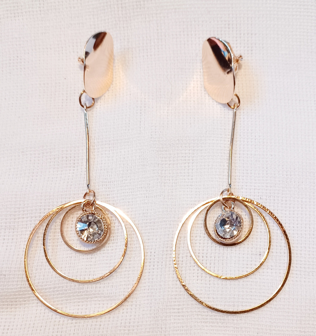 Handmade gold metal Multi Hoop Clip On Earrings Kargo Fresh