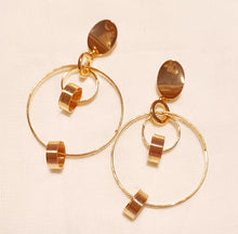 Load image into Gallery viewer, Handmade gold metal Multi Hoop Clip On Earrings Kargo Fresh
