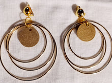 Load image into Gallery viewer, Handmade gold multi hoop clip on earrings Kargo Fresh
