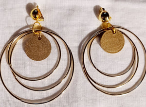 Handmade gold multi hoop clip on earrings Kargo Fresh