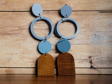 Load image into Gallery viewer, Handmade handpainted geometric clip on earrings Kargo Fresh
