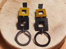 Load image into Gallery viewer, Handmade handpainted geometric shapes clip on earrings Kargo Fresh
