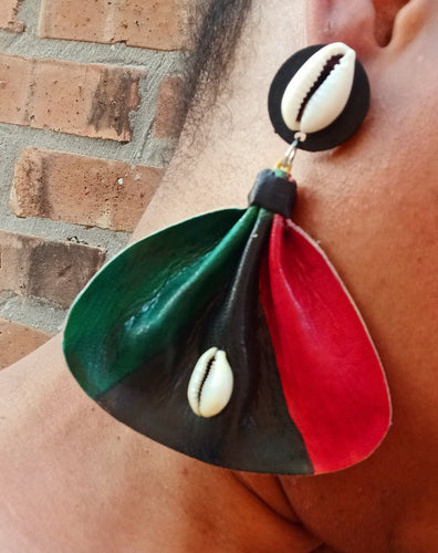 Handmade leather rbg earrings Kargo Fresh