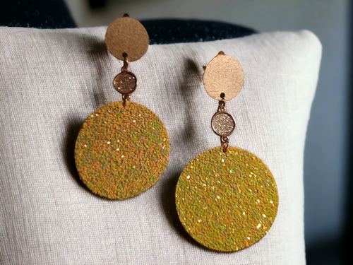 Handmade lemon glitter clip on earrings Kargo Fresh