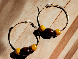 Handmade light boho hoop clip on earrings Kargo Fresh