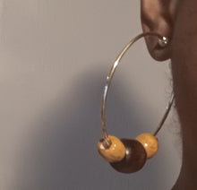 Load image into Gallery viewer, Handmade light boho hoop clip on earrings Kargo Fresh

