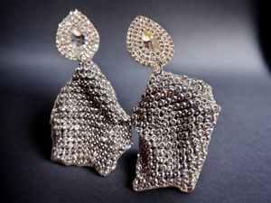 Handmade metal mesh clip on earrings Kargo Fresh