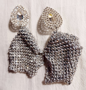 Handmade metal mesh clip on earrings Kargo Fresh