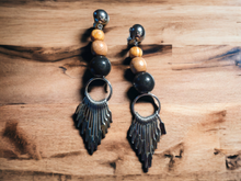 Load image into Gallery viewer, Handmade metal tassel clip on earrings Kargo Fresh
