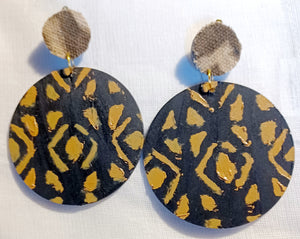 Handmade mudcloth earrings clip on Kargo Fresh