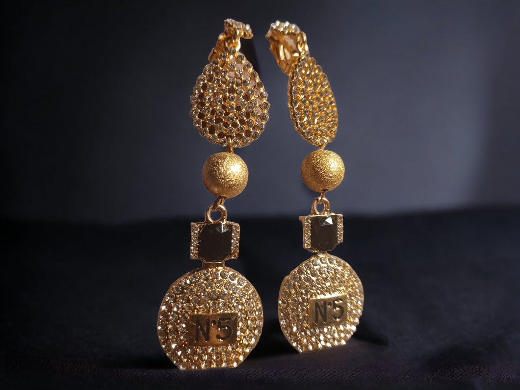 Handmade perfume bottle themed clip on earrings Kargo Fresh