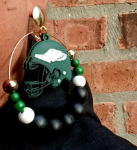 Load image into Gallery viewer, Handmade philadelphia eagles hoop earrings Kargo Fresh
