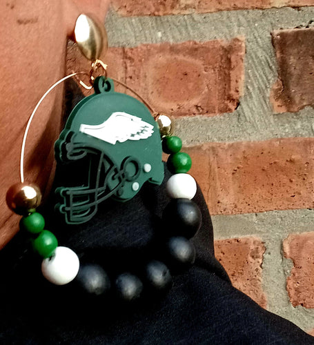 Handmade philadelphia eagles hoop earrings Kargo Fresh