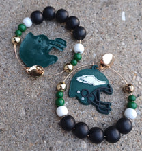 Load image into Gallery viewer, Handmade philadelphia eagles hoop earrings Kargo Fresh
