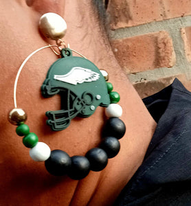 Handmade philadelphia eagles hoop earrings Kargo Fresh