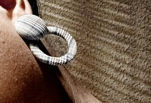 Handmade plaid clip on hoop earrings Kargo Fresh