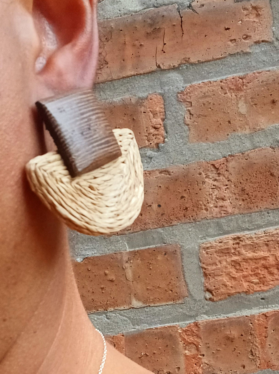 Handmade raffia clip on earrings Kargo Fresh