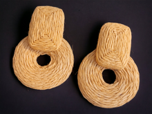 Load image into Gallery viewer, Handmade raffia clip on hoops Kargo Fresh
