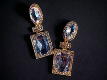 Load image into Gallery viewer, Handmade rhinestone Perfume bottle dangle clip on earrings Kargo Fresh
