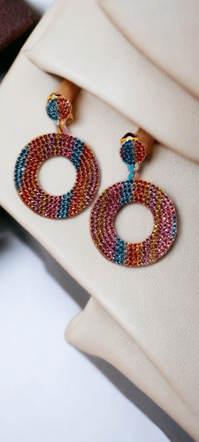 Handmade rhinestone and felt clip on earrings Kargo Fresh