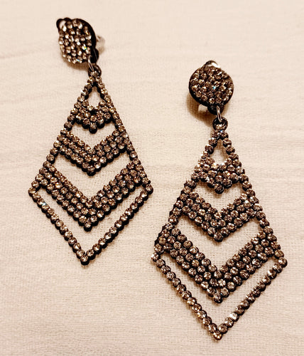 Handmade rhinestone and felt clip on earrings Kargo Fresh