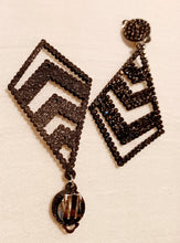 Load image into Gallery viewer, Handmade rhinestone and felt clip on earrings Kargo Fresh
