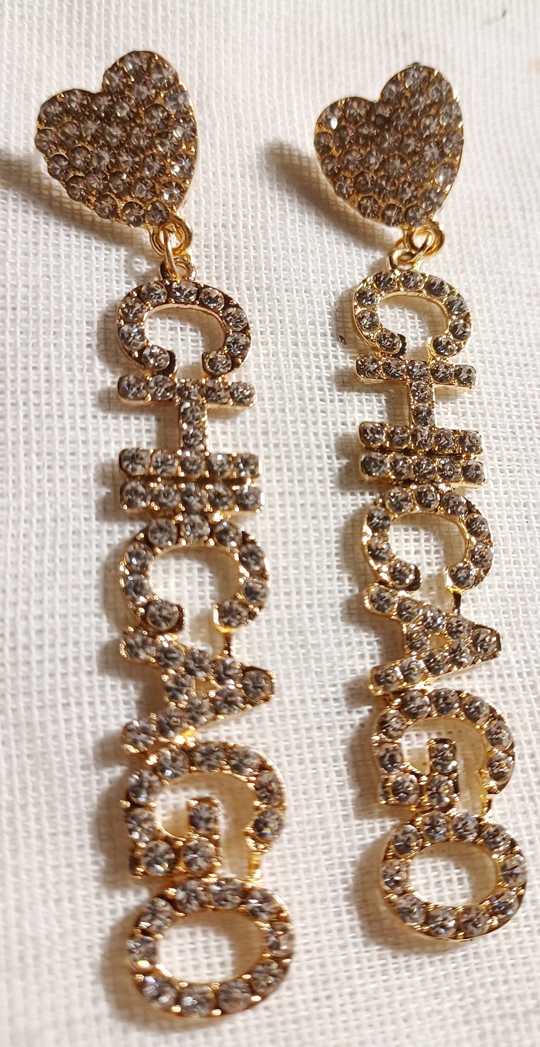 Handmade rhinestone chicago earrings Kargo Fresh