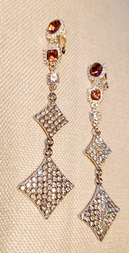 Handmade rhinestone clip on earrings Kargo Fresh