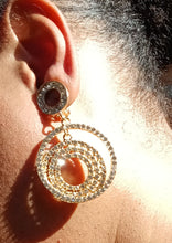 Load image into Gallery viewer, Handmade rhinestone clip on hoop earrings Kargo Fresh

