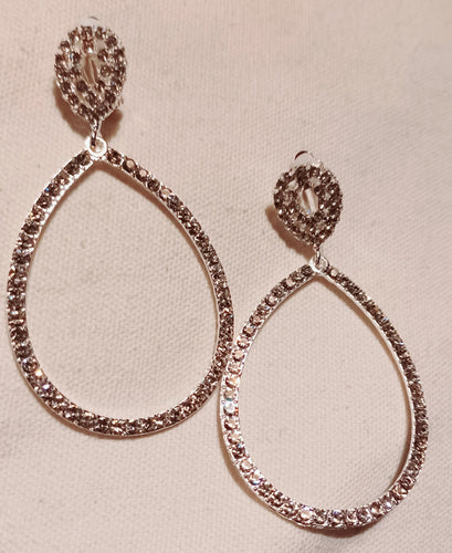 Handmade rhinestone clip on hoop earrings Kargo Fresh