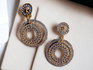 Handmade rhinestone clip on hoop earrings Kargo Fresh