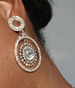 Handmade rhinestone clip on hoop earrings Kargo Fresh