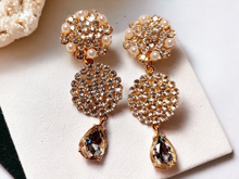 Load image into Gallery viewer, Handmade rhinestone dangle clip on earrings Kargo Fresh
