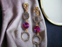 Load image into Gallery viewer, Handmade rhinestone dangle clip on earrings Kargo Fresh
