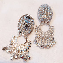 Load image into Gallery viewer, Handmade rhinestone dangle clip on earrings Kargo Fresh
