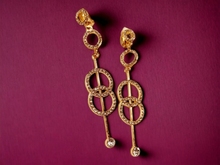 Load image into Gallery viewer, Handmade rhinestone dangle clip on earrings Kargo Fresh
