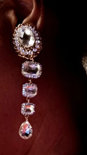 Load image into Gallery viewer, Handmade rhinestone dangle clip on earrings Kargo Fresh
