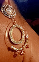 Load image into Gallery viewer, Handmade rhinestone glam boho bead clip on hoops Kargo Fresh
