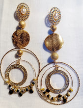 Load image into Gallery viewer, Handmade rhinestone glam boho bead clip on hoops Kargo Fresh
