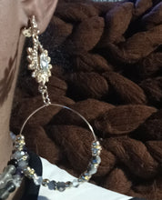 Load image into Gallery viewer, Handmade rhinestone glam boho bead clip on hoops Kargo Fresh
