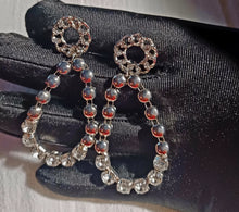 Load image into Gallery viewer, Handmade rhinestone hoop earrings Kargo Fresh
