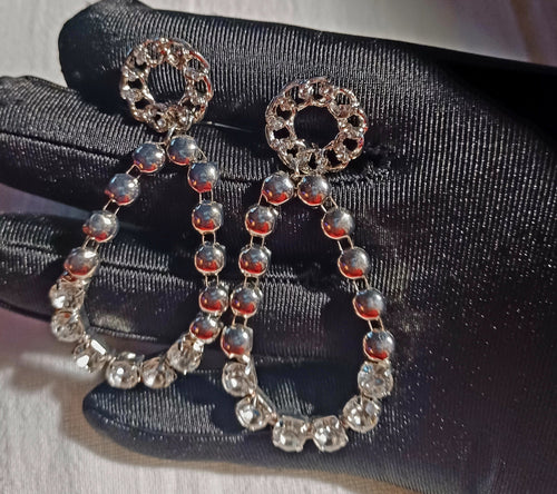 Handmade rhinestone hoop earrings Kargo Fresh