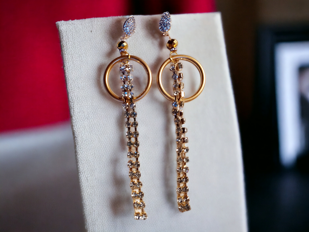Handmade runway rhinestone clip on earrings Kargo Fresh